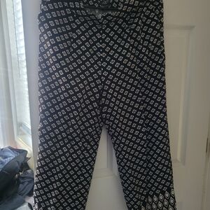 LOFT Black and White Patterned Trousers